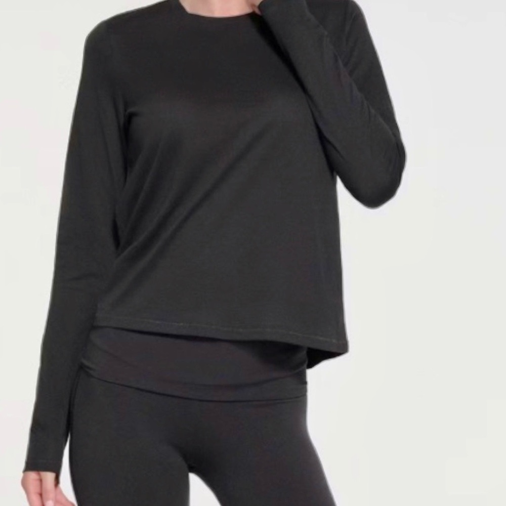 SKIMS Cropped Black Long Sleeve Top NWT